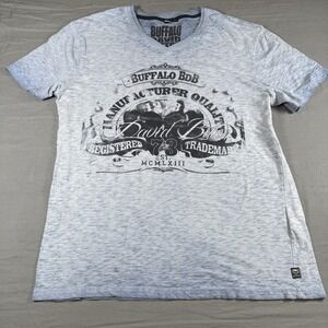 Buffalo David Bitton Gray With Gray Logo Short Sleeve T Shirt Men's Size XL